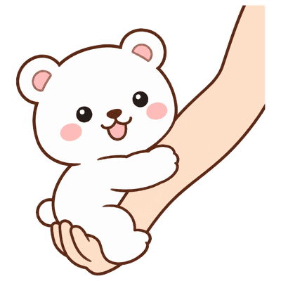 抱っこ以外ダメの場面のいくくまくん