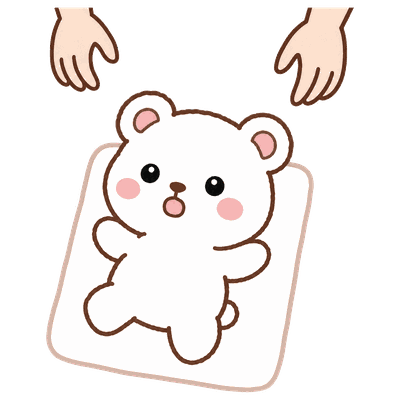 背中スイッチの場面のいくくまくん