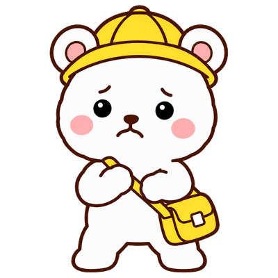 登園しぶりの場面のいくくまくん