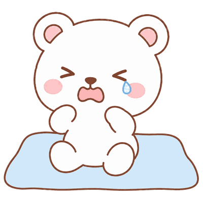夜泣きの場面のいくくまくん